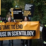 Scientology met with largest UK protest in 15 years as Tom Cruise flies in to Saint Hill